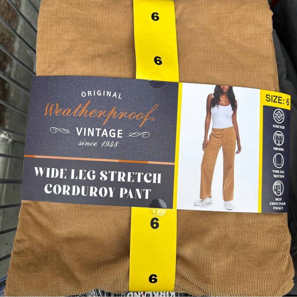 Weatherproof Vintage Women's Pants Corduroy Wide-Leg Stretch Pockets, Ta…